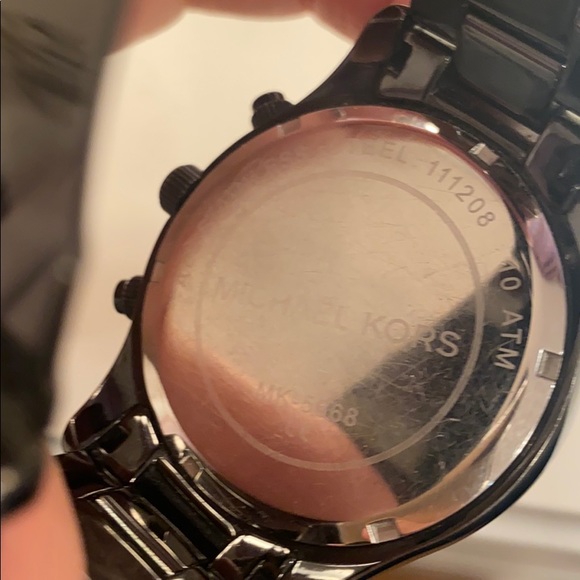 Michael Kors Black Plated Pave Glitz Dial Watch - Picture 8 of 10